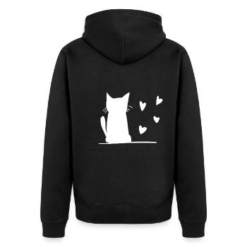 Symbole du cœur de chat - Veste à capuche bio Premium Unisexe - noir - Dos - Nico (187cm)
