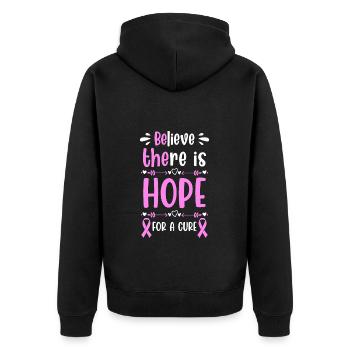 Breast Cancer Fight Skin Cancer - Unisex Premium Organic Zip Hoodie - black - Back - Nico (187cm)