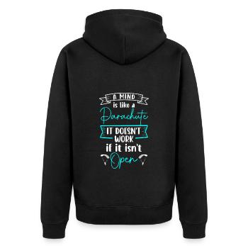 Paragliding Adrenaline Airplane Aviation - Unisex Premium Organic Zip Hoodie - black - Back - Nico (187cm)