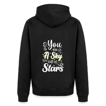 Star Star Moon Wishes - Unisex Premium Organic Zip Hoodie - black - Back - Nico (187cm)