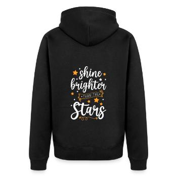 Sternschnuppe Traum Teleskop Wünsche - Unisex Premium Bio Zip Hoodie - Schwarz - Hinten - Nico (187cm)