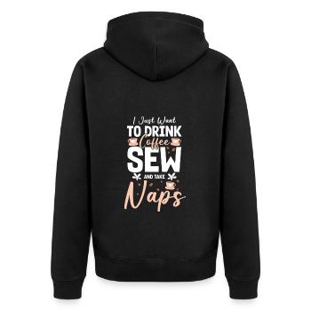 Tailor Lingerie Suit - Unisex Premium Organic Zip Hoodie - black - Back - Nico (187cm)