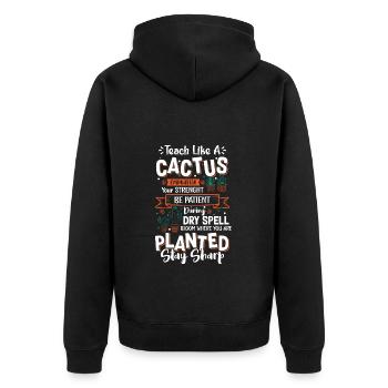 Spine Garden Gardener - Unisex Premium Organic Zip Hoodie - black - Back - Nico (187cm)