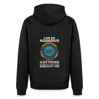 Sternzeichen Januar Astrologie Geburtsmonat - Unisex Premium Bio Zip Hoodie - Schwarz - Hinten - Nico (187cm)