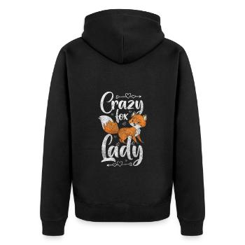 Wald Füchse Weisheit - Unisex Premium Bio Zip Hoodie - Schwarz - Hinten - Nico (187cm)