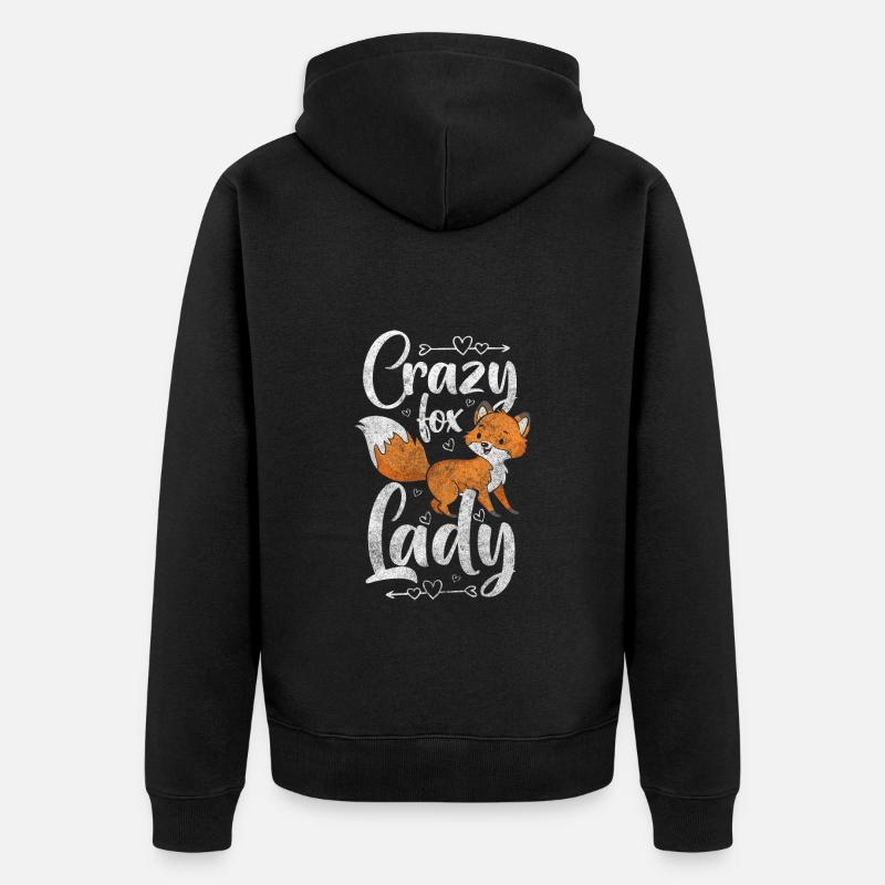 Forest Foxes Wisdom - Unisex Premium Organic Zip Hoodie - black
