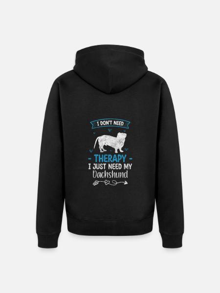 Dackel Hundehalter Jagdhund - Unisex Premium Bio Zip Hoodie - Schwarz
