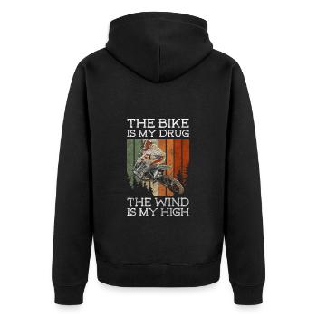 Dirt Bike Adrenaline Biker Street - Unisex Premium Organic Zip Hoodie - black - Back - Nico (187cm)