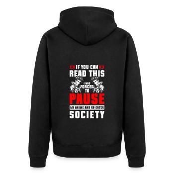 Cosplay Japanisch Kunst Asiatisch - Unisex Premium Bio Zip Hoodie - Schwarz - Hinten - Nico (187cm)