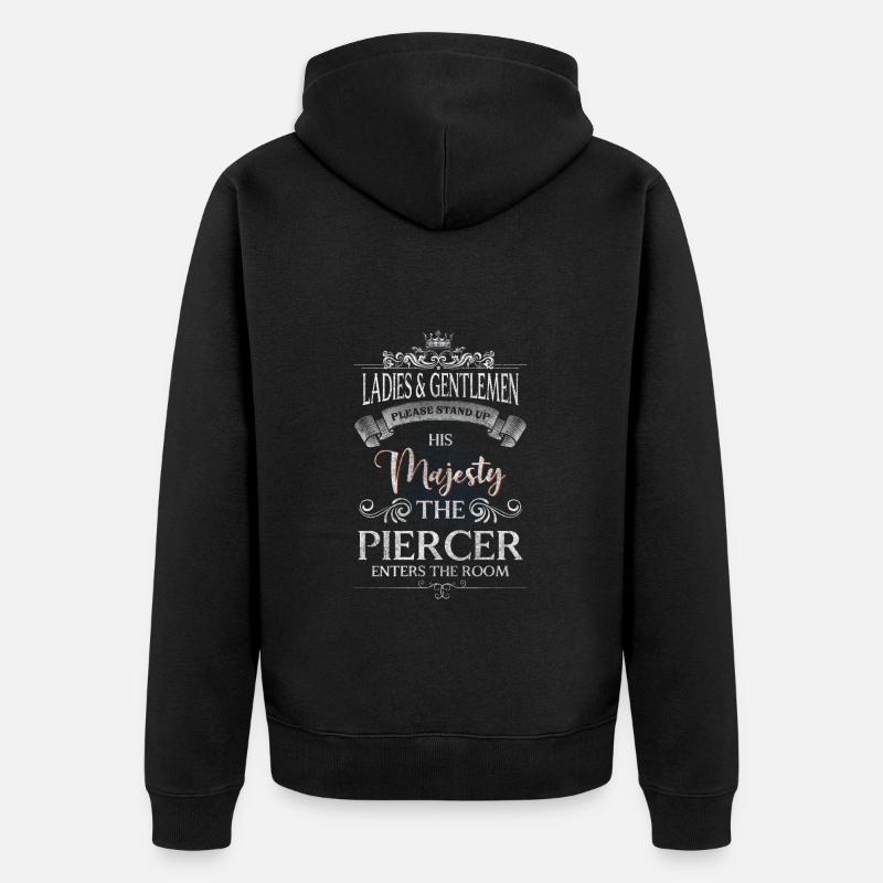 Piercer Kunst Beruf Stecker - Unisex Premium Bio Zip Hoodie - Schwarz