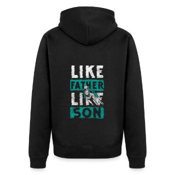 Motorcycle Motocross Trail Terrain - Unisex Premium Organic Zip Hoodie - black - Back - Nico (187cm)