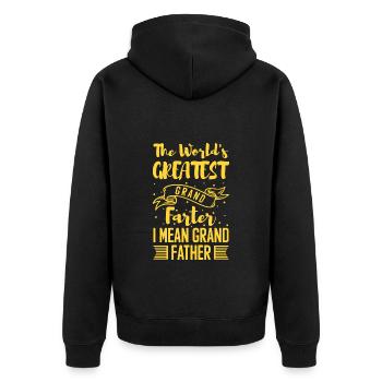 Grands-parents Grand-père Bébé - Veste à capuche bio Premium Unisexe - noir - Dos - Nico (187cm)