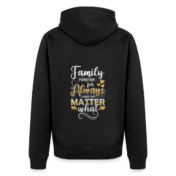 Dîner de famille Réunion à domicile - Veste à capuche bio Premium Unisexe - noir - Dos - Nico (187cm)