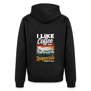 Safari Wildnis Gepard Tier - Unisex Premium Bio Zip Hoodie - Schwarz - Hinten - Nico (187cm)