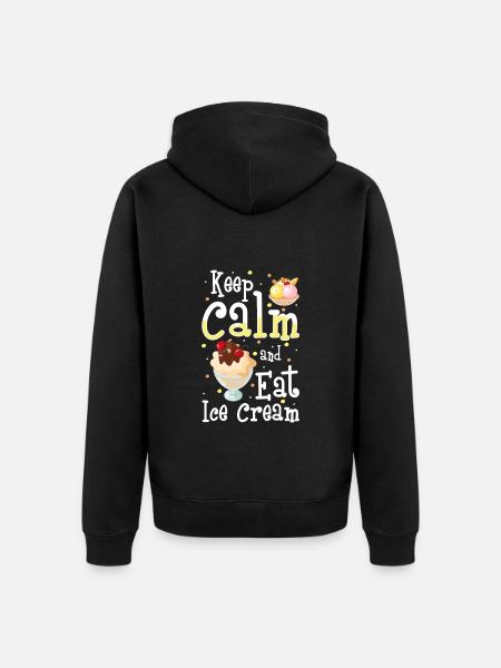 Eiscreme Eiskugel Süßigkeiten Softeis - Unisex Premium Bio Zip Hoodie - Schwarz