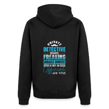 Schnüffler Ermittler Verbrechen Sherlock - Unisex Premium Bio Zip Hoodie - Schwarz - Hinten - Nico (187cm)