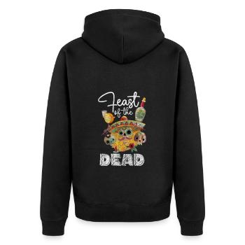 Holiday Feast of the Dead Bones Commemoration - Unisex Premium Organic Zip Hoodie - black - Back - Nico (187cm)