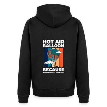 Hot Air Balloon Enterprise Flame Adventure - Unisex Premium Organic Zip Hoodie - black - Back - Nico (187cm)