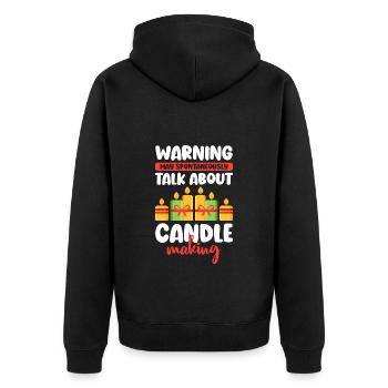 Candle Light Partner Romance - Unisex Premium Organic Zip Hoodie - black - Back - Nico (187cm)