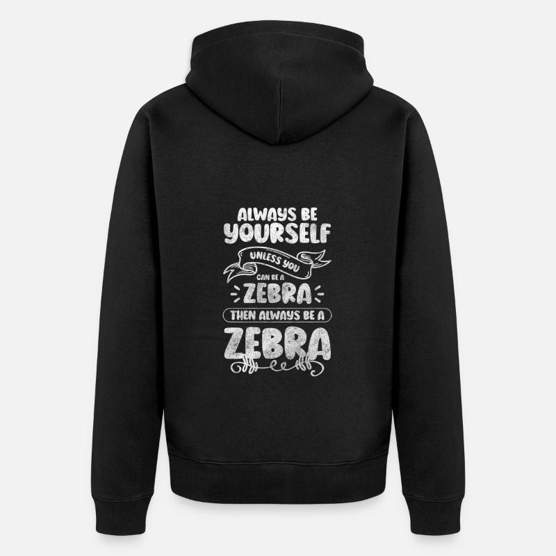 Zebras Tier Steppe - Unisex Premium Bio Zip Hoodie - Schwarz