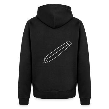 Stift Symbol zeichnen - Unisex Premium Bio Zip Hoodie - Schwarz - Hinten - Nico (187cm)