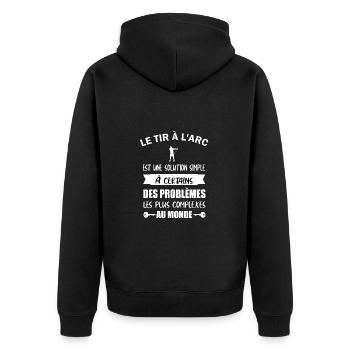 Le tir à l'arc est une solution simple t-shirt - Veste à capuche bio Premium Unisexe - noir - Dos - Nico (187cm)