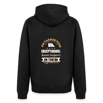 Un parqueteur exceptionnel donne toujours untonton - Veste à capuche bio Premium Unisexe - noir - Dos - Nico (187cm)