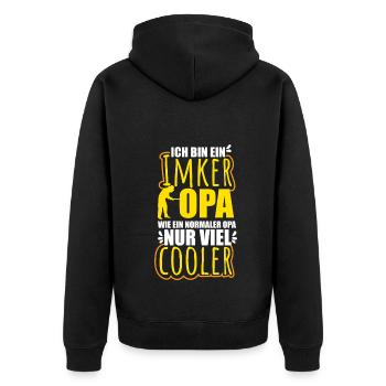Imker Bienenzüchter Spruch Bienenliebhaber Imkerei - Unisex Premium Bio Zip Hoodie - Schwarz - Hinten - Nico (187cm)