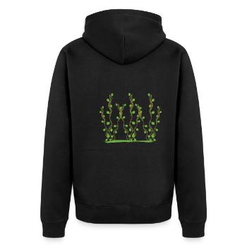 Plants Symbol Bush Garden - Unisex Premium Organic Zip Hoodie - black - Back - Nico (187cm)