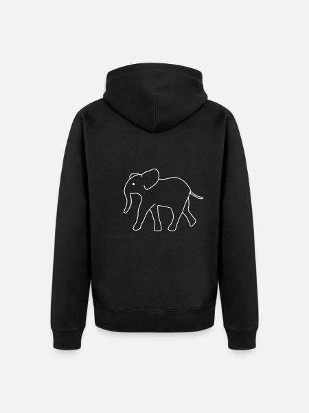 Elephant Symbol Animal Animals - Unisex Premium Organic Zip Hoodie - black