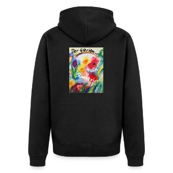 EG Blumen ITulpen I Der Garten I flowers I present - Unisex Premium Bio Zip Hoodie - Schwarz - Hinten - Nico (187cm)