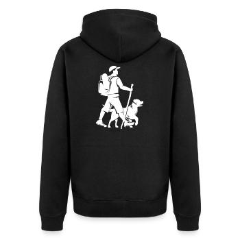 Walking With Dog Icon Outdoor Pets Logo - Unisex Premium Organic Zip Hoodie - black - Back - Nico (187cm)