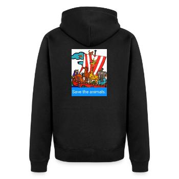 EC Animals I Save the animals. I planetcontest - Unisex Premium Organic Zip Hoodie - black - Back - Nico (187cm)