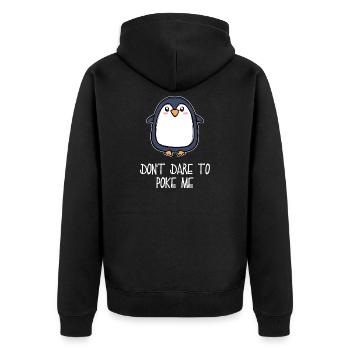 Antarctica Animal Cute Penguin Seabird Statement - Unisex Premium Organic Zip Hoodie - black - Back - Nico (187cm)