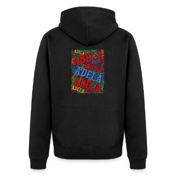 t-shirt Adela word cloud t-shirt gift idea - Unisex Premium Organic Zip Hoodie - black - Back - Nico (187cm)