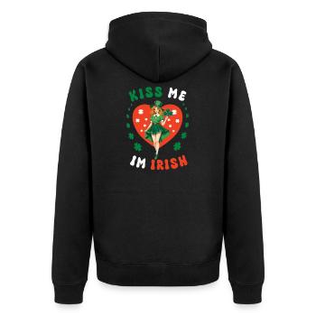 Embrasse-moi, je suis irlandaise - Veste à capuche bio Premium Unisexe - noir - Dos - Nico (187cm)