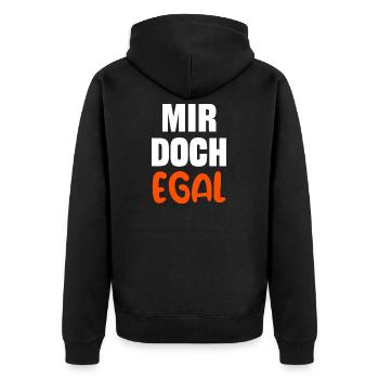 I don't care Statement Attitude Relax - Unisex Premium Organic Zip Hoodie - black - Back - Nico (187cm)