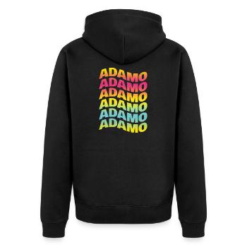 Adam t-shirt text wave effect t-shirt gift - Unisex Premium Organic Zip Hoodie - black - Back - Nico (187cm)
