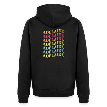 Adelaide wave effect t-shirt gift idea - Unisex Premium Organic Zip Hoodie - black - Back - Nico (187cm)