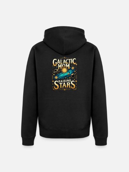 Galactic Mom Raising Stars - Unisex Premium Organic Zip Hoodie - black
