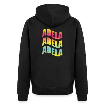 Adela wave effect t-shirt wave effect t-shirt - Unisex Premium Organic Zip Hoodie - black - Back - Nico (187cm)