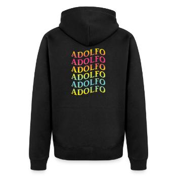 Adolfo wave effect t-shirt t-shirt gift idea - Unisex Premium Organic Zip Hoodie - black - Back - Nico (187cm)