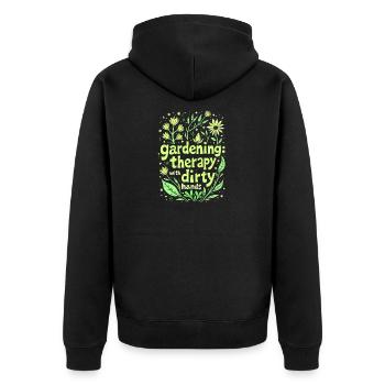 JARDINAGE : THÉRAPIE AVEC LES MAINS SALES - Veste à capuche bio Premium Unisexe - noir - Dos - Nico (187cm)