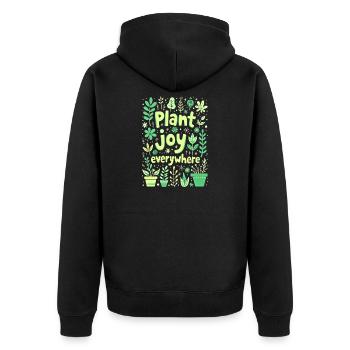 PLANTEZ DE LA JOIE PARTOUT - Veste à capuche bio Premium Unisexe - noir - Dos - Nico (187cm)