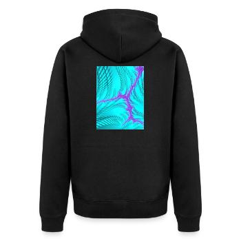 Blitz - Unisex Premium Bio Zip Hoodie - Schwarz - Hinten - Nico (187cm)