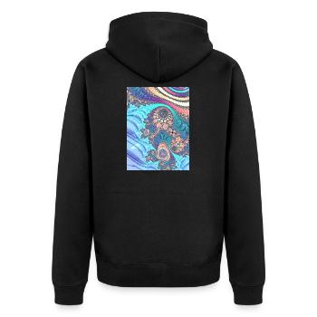 Natur - Unisex Premium Bio Zip Hoodie - Schwarz - Hinten - Nico (187cm)