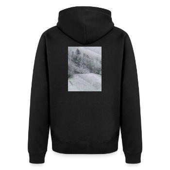 Snow Landscape with Treetrunks - Unisex Premium Organic Zip Hoodie - black - Back - Nico (187cm)
