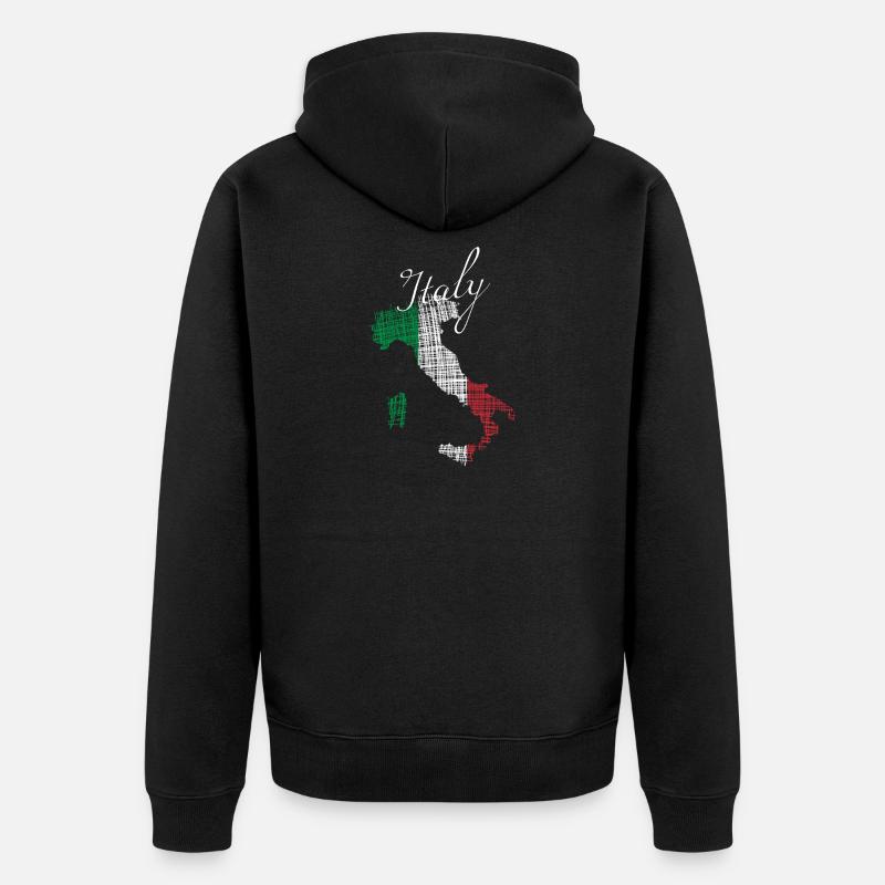 Italienische Silhouette mit Script - Unisex Premium Bio Zip Hoodie - Schwarz