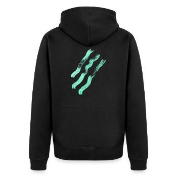 Abstract lines - minimalism - Unisex Premium Organic Zip Hoodie - black - Back - Nico (187cm)