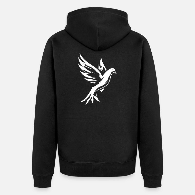 Weiße Taube – Symbol des Heiligen Geistes - Veste à capuche bio Premium Unisexe - noir
